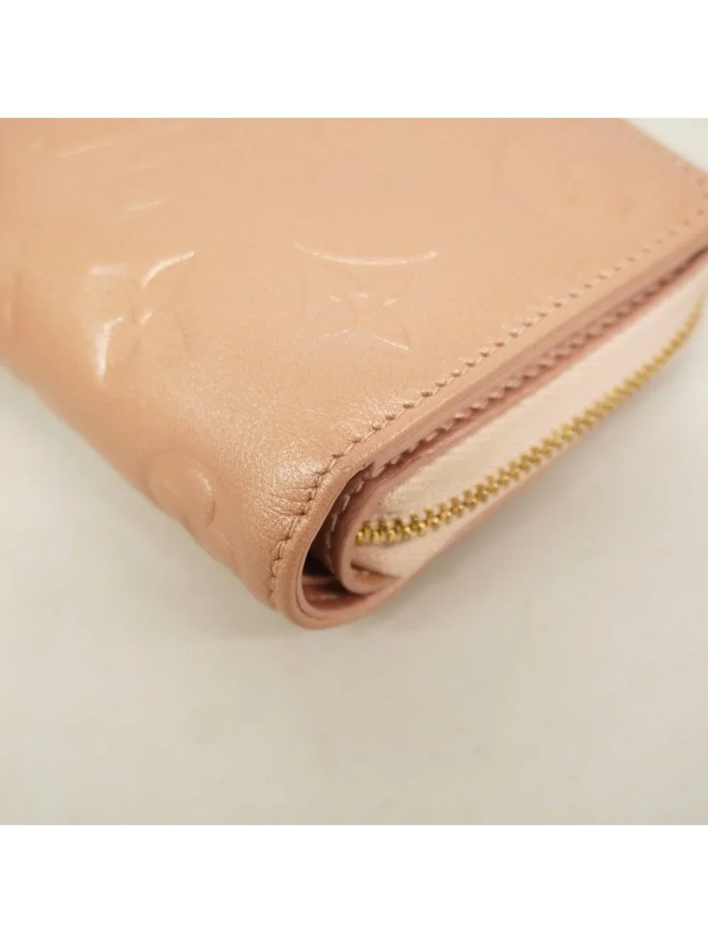 Louis Vuitton Wallet Monogram Embossed Portefeuille Lou Rose Gold